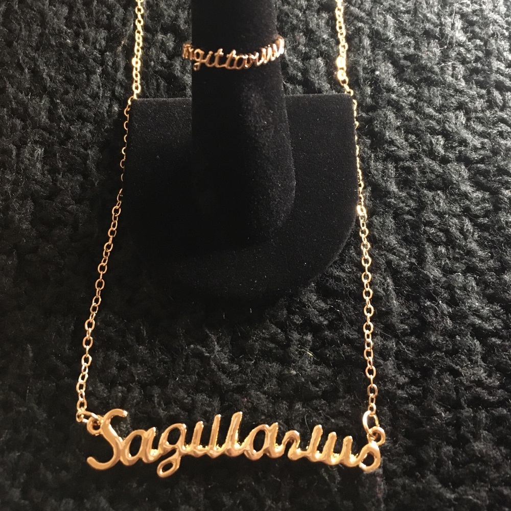 Zodiac -Sagittarius necklace and ring set